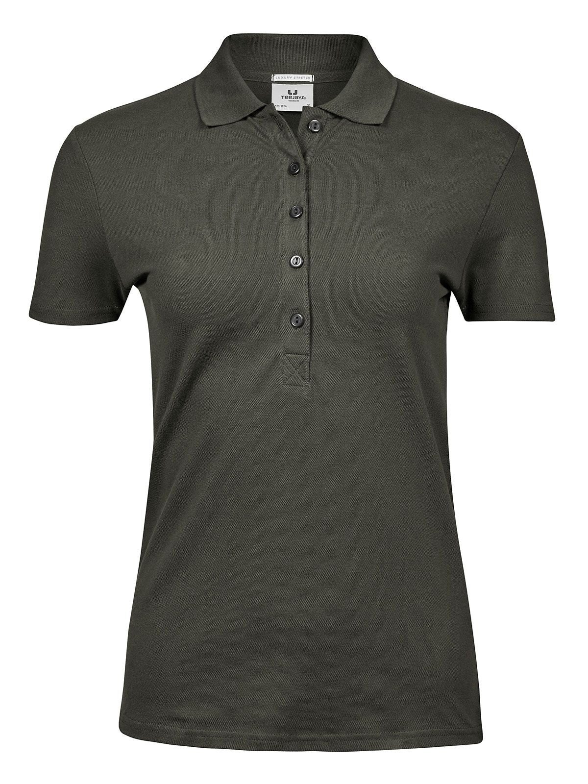 Ladiess Luxury Stretch Polo Damen Poloshirt – Tee Jays – Farbe Deep Green – individuell veredelbar
