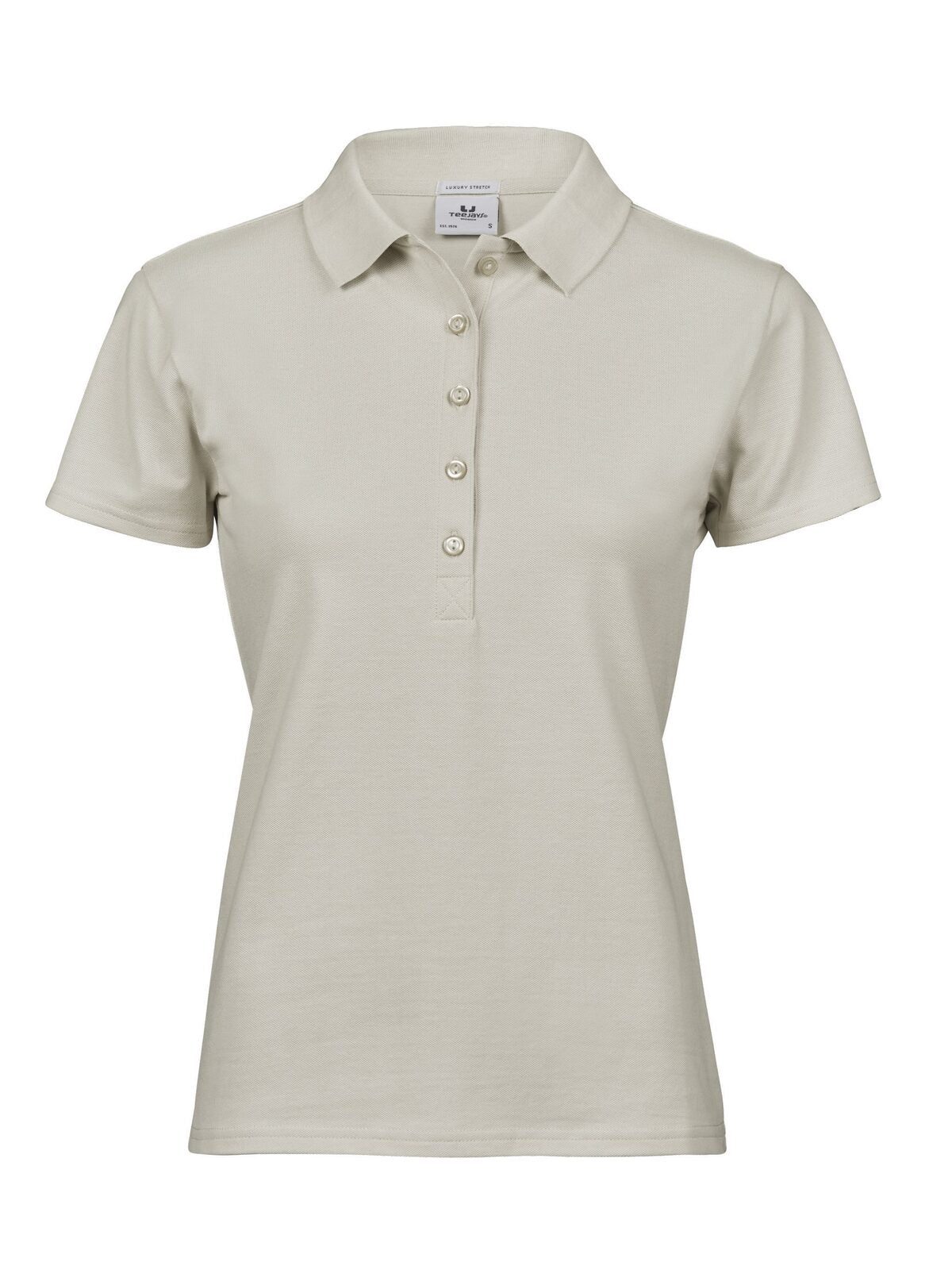 Ladiess Luxury Stretch Polo Damen Poloshirt – Tee Jays – Farbe cement – individuell veredelbar