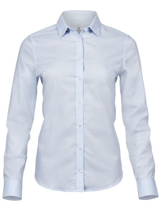 Ladies' Stretch Luxury Shirt Damen Hemd / Bluse – Tee Jays – Farbe Hellblau – individuell veredelbar