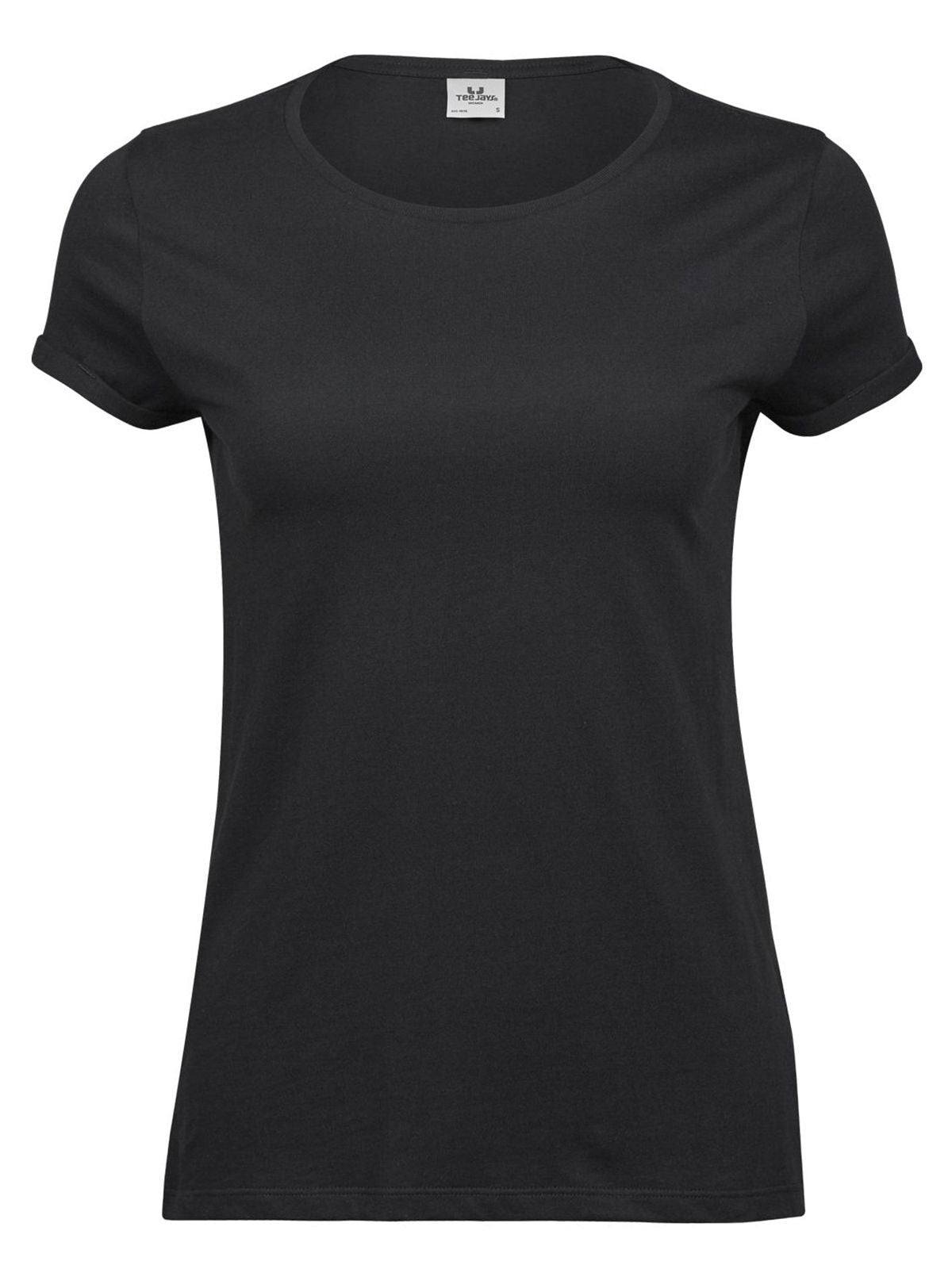 Roll-Up Tee Damen T-Shirt – Tee Jays – Farbe Schwarz – individuell veredelbar