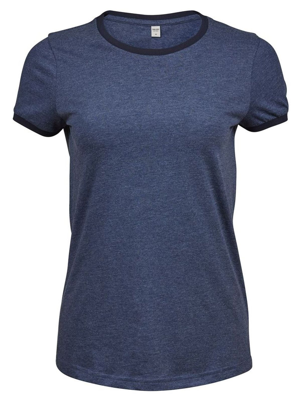 Ringer Tee Damen T-Shirt – Tee Jays – Farbe Denim Melange/Navy – individuell veredelbar