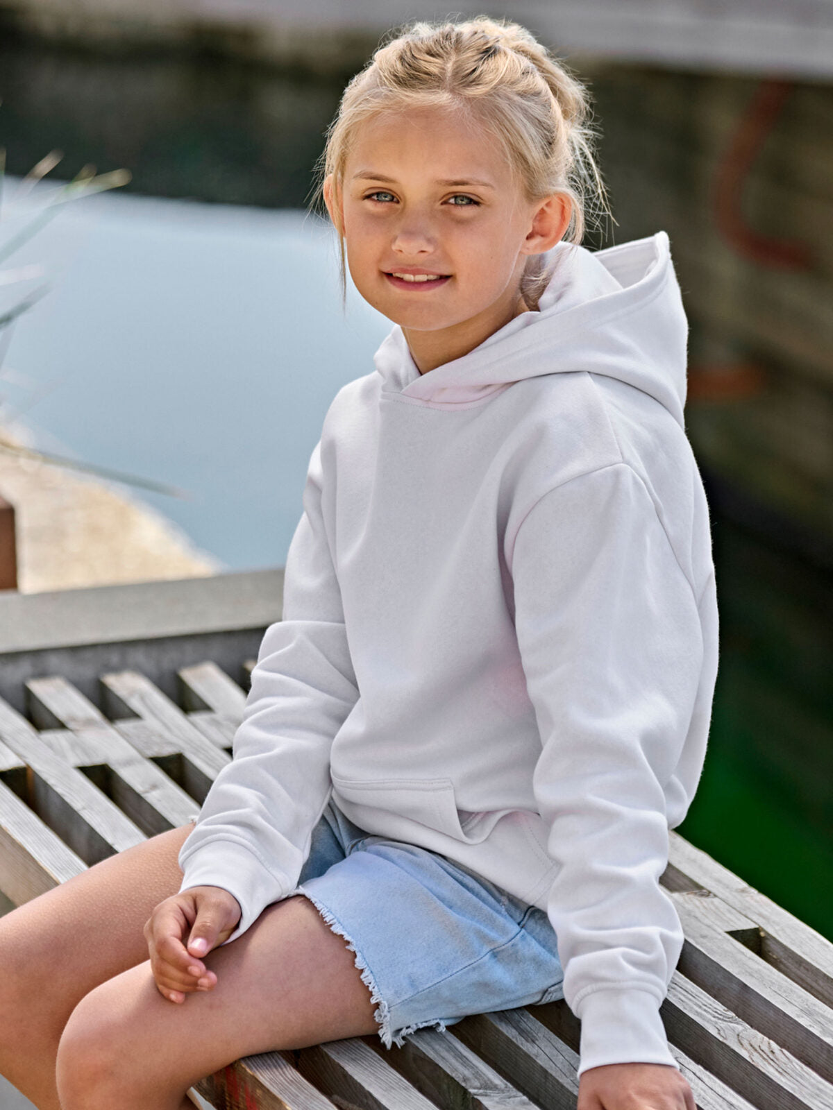 Junior Urban Hooded Sweatshirt Kinder Sweatshirt / Hoodie – Tee Jays – Farbe Heather Grey – individuell veredelbar