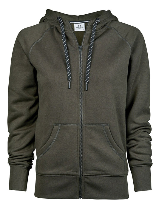 Fashion Full Zip Hood Damen Sweatshirt / Hoodie – Tee Jays – Farbe Deep Green – individuell veredelbar