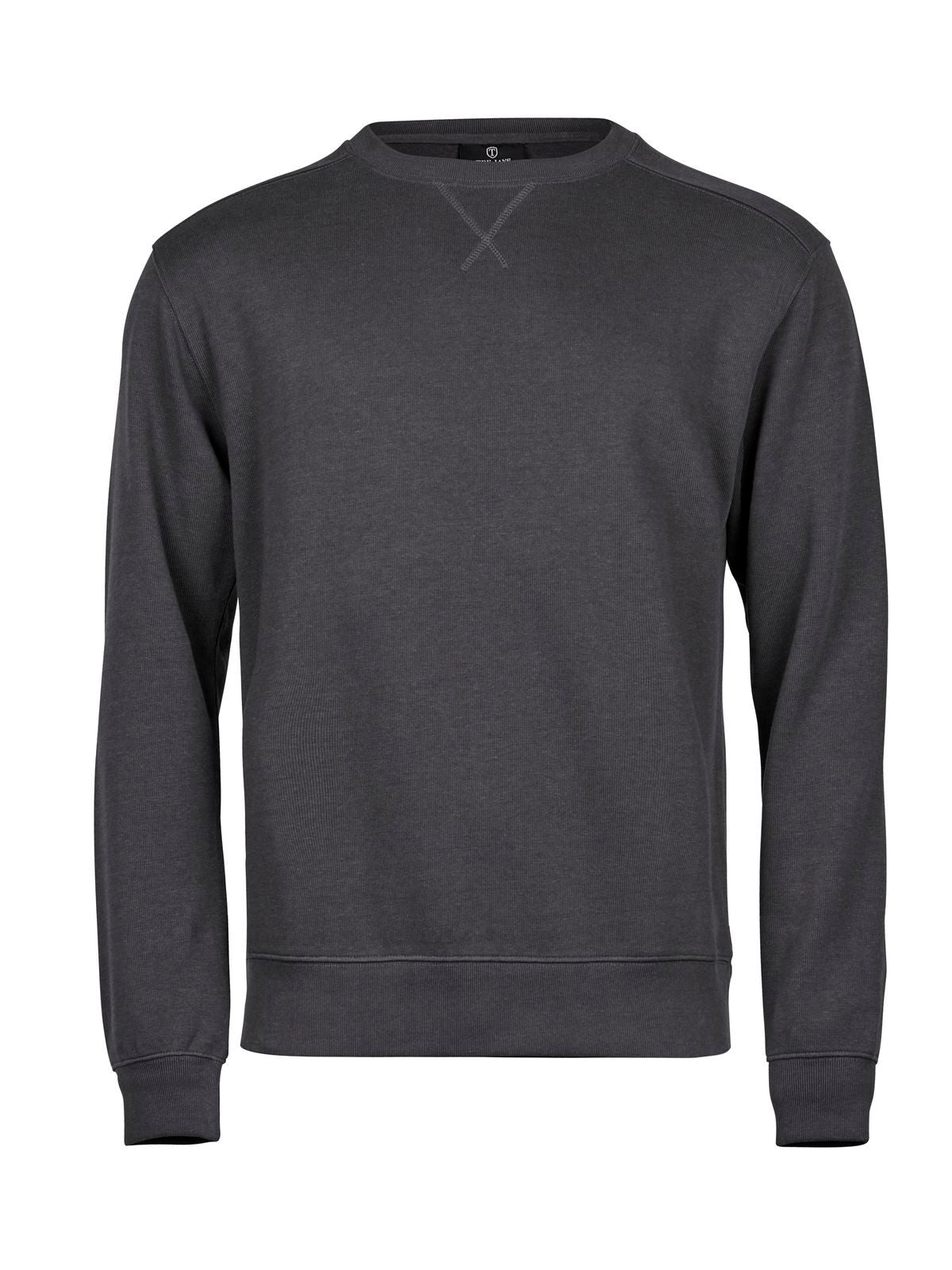 Ribbed Interlock Crew Neck Sweatshirt / Hoodie – Tee Jays – Farbe Dunkelgrau – individuell veredelbar
