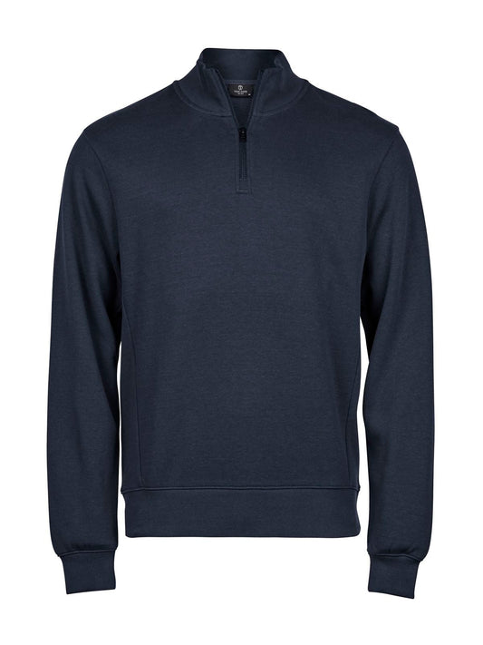 Ribbed Interlock Half Zip Sweatshirt / Hoodie – Tee Jays – Farbe Navy – individuell veredelbar