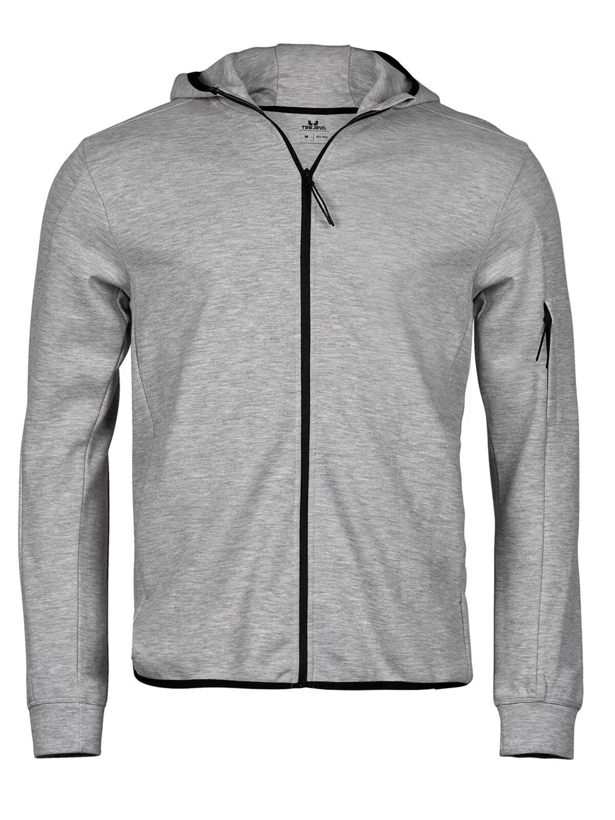 Athletic Hooded Full Zip Sweat Sweatshirt / Hoodie – Tee Jays – Farbe Heather Grey – individuell veredelbar