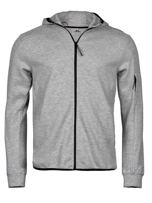 Athletic Hooded Full Zip Sweat Sweatshirt / Hoodie – Tee Jays – Farbe Heather Grey – individuell veredelbar