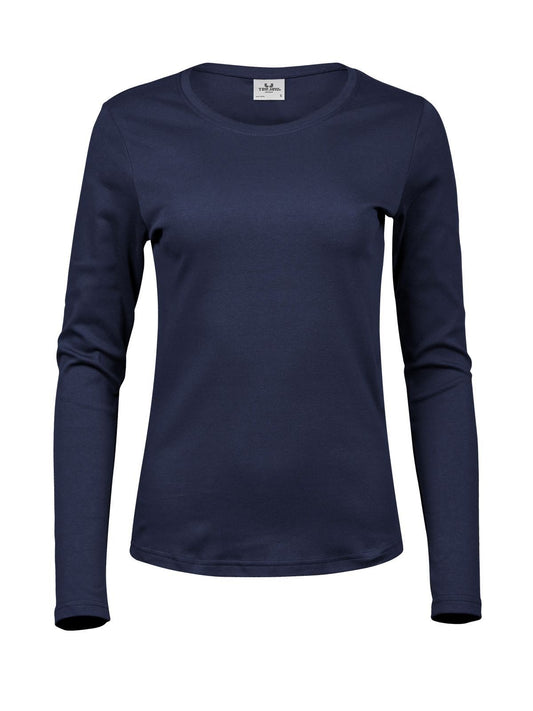 Long Sleeve Interlock Tee Damen T-Shirt – Tee Jays – Farbe Navy – individuell veredelbar
