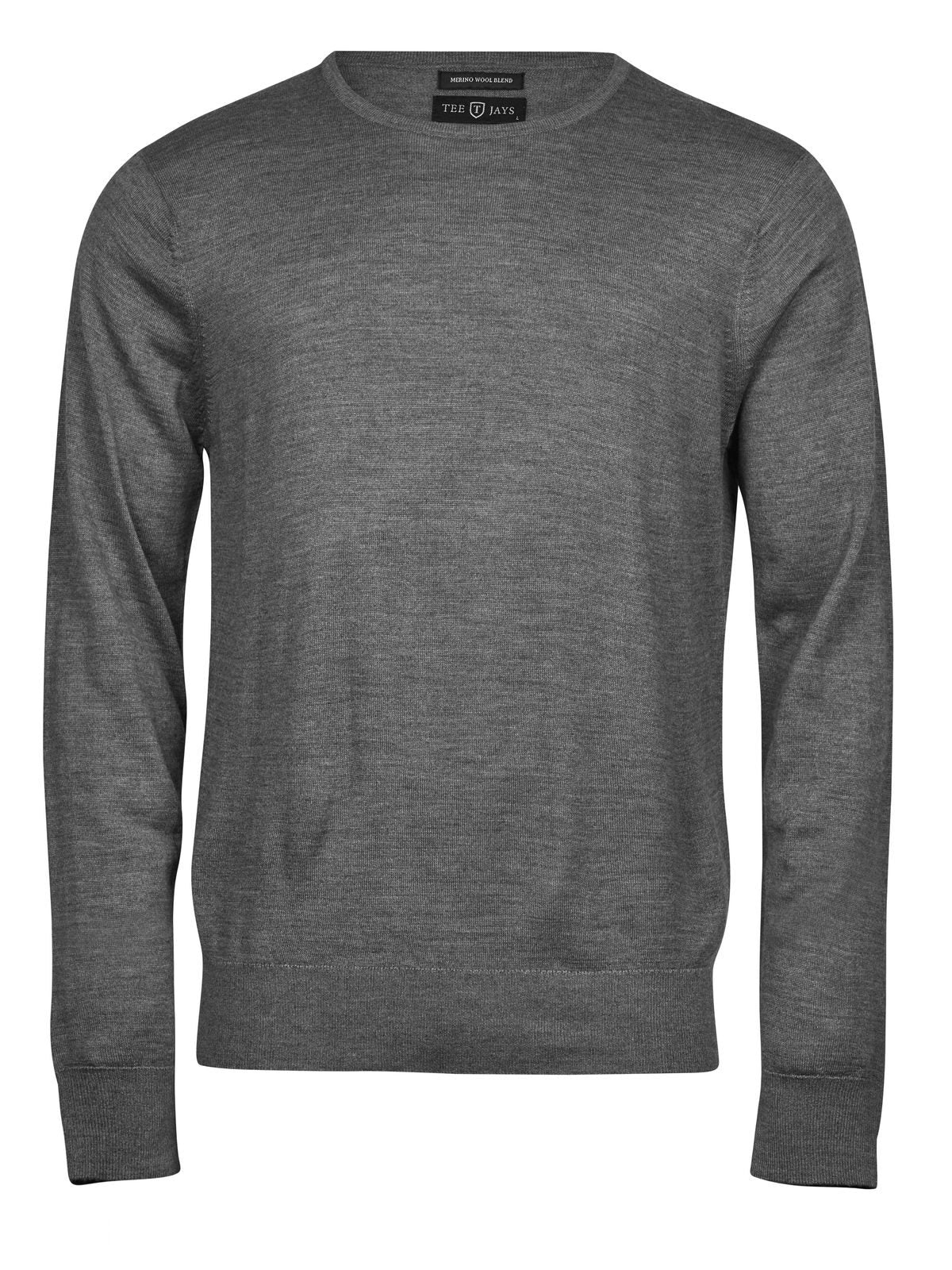 Crew Neck Herren Strick / Weste – Tee Jays – Farbe Grey Melange – individuell veredelbar