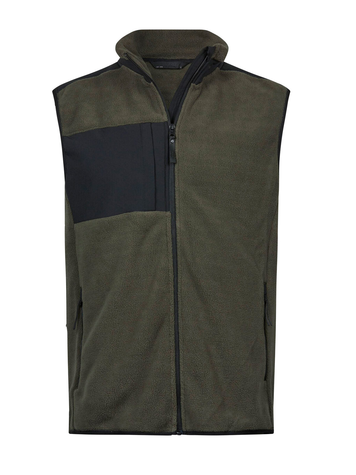 Mountain Fleece Bodywarmer – Tee Jays – Farbe Deep green/black – individuell veredelbar