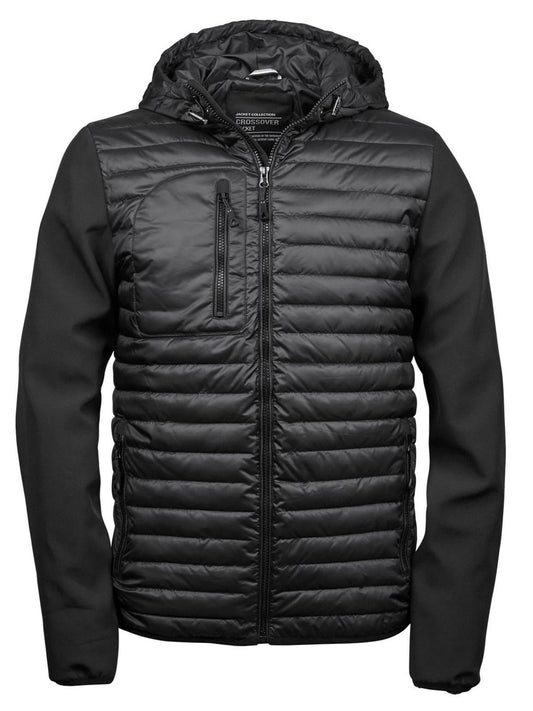 Hooded Crossover Jacket – Tee Jays – Farbe Black/Black – individuell veredelbar