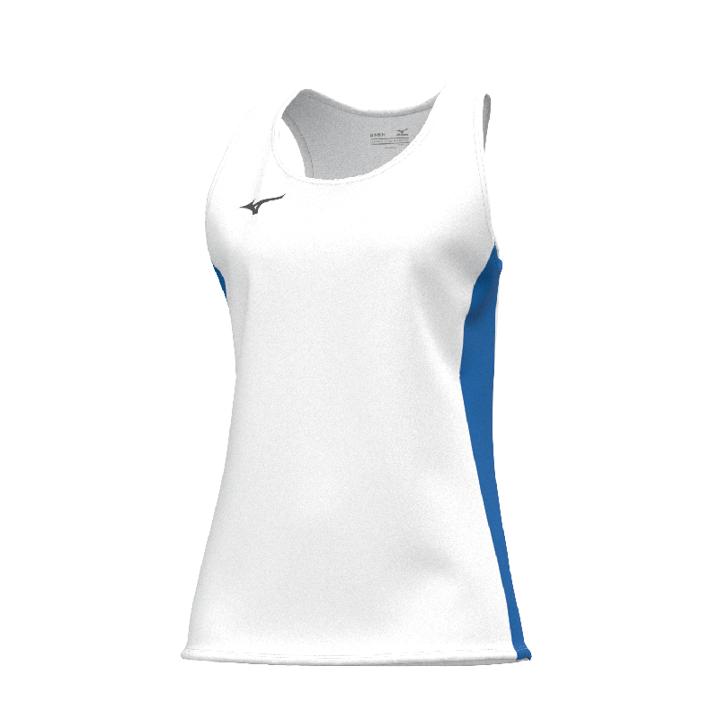 Mizuno Ärmelloses Sportshirt MZNRB Singlet – Damen | U2EAB766 – Weiß/Royalblau