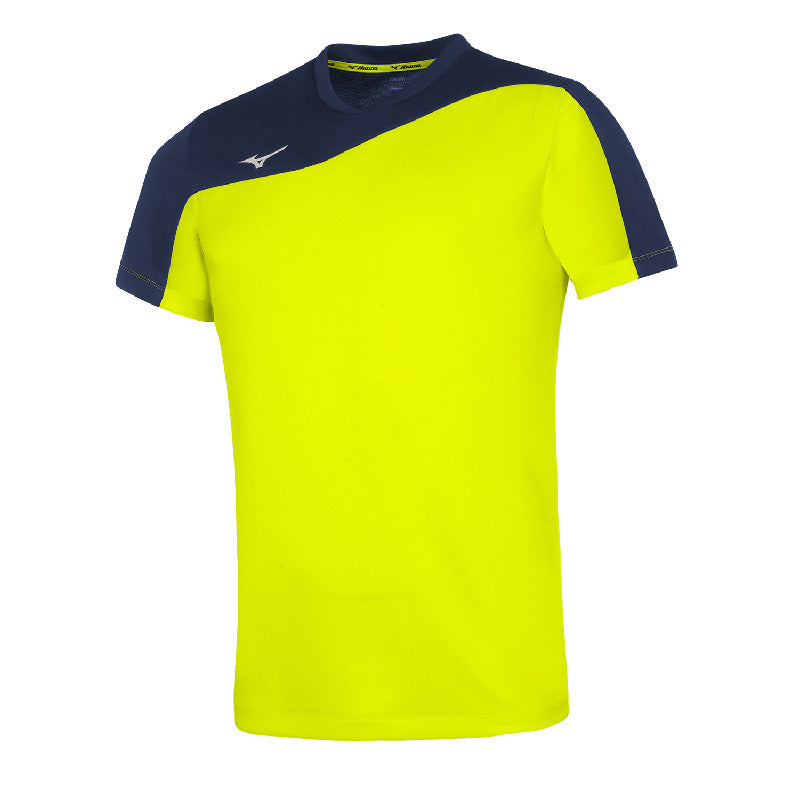 Mizuno Sport-T-Shirt Authentic Myou – Herren | V2EA7003 – Neongelb/Marineblau