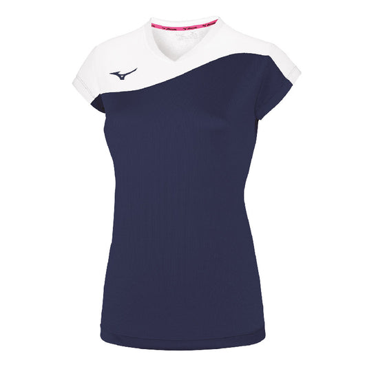 Mizuno Sport-T-Shirt Authentic Myou – Damen | V2EA7203 – Marineblau/Weiß