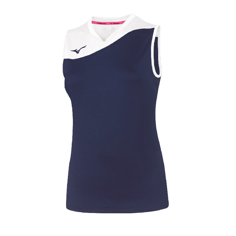 Mizuno Ärmelloses Sportshirt Authentic Myou – Damen | V2EA7205 – Marineblau/Weiß