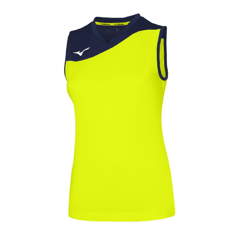 Mizuno Ärmelloses Sportshirt Authentic Myou – Damen | V2EA7205 – Neongelb/Marineblau