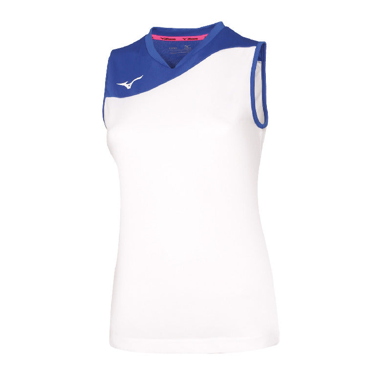 Mizuno Ärmelloses Sportshirt Authentic Myou – Damen | V2EA7205 – Weiß/Royalblau