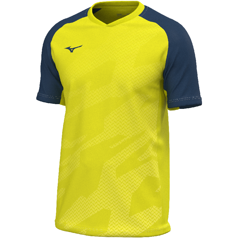 Mizuno Sporttrikot Game Meisaigara – Herren | V2EAC510 – Neongelb/Marineblau