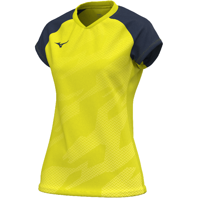 Mizuno Sporttrikot Game Meisaigara – Damen | V2EAC710 – Neongelb/Marineblau