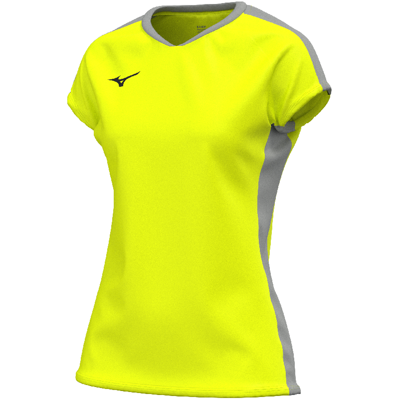 Mizuno Sport-T-Shirt – Damen | V2EAC711 – Neongelb/Grau