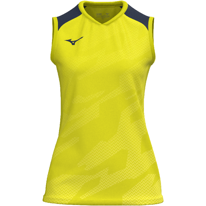 Mizuno Ärmelloses Sportshirt Game Meisaigara – Damen | V2EAC712 – Neongelb/Marineblau