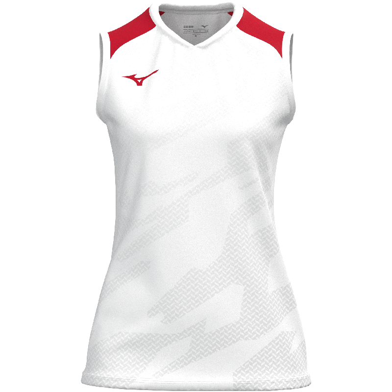 Mizuno Ärmelloses Sportshirt Game Meisaigara – Damen | V2EAC712 – Weiß/Rot