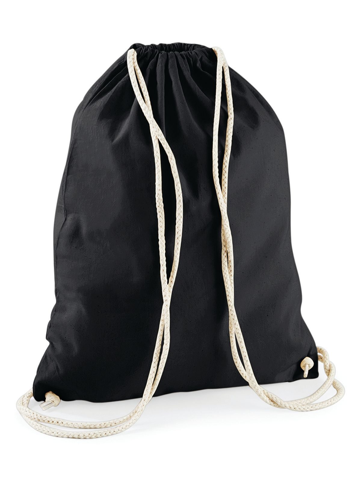 Cotton Gymsac Herren Tasche / Rucksack – Westford Mill – Farbe Schwarz – individuell veredelbar