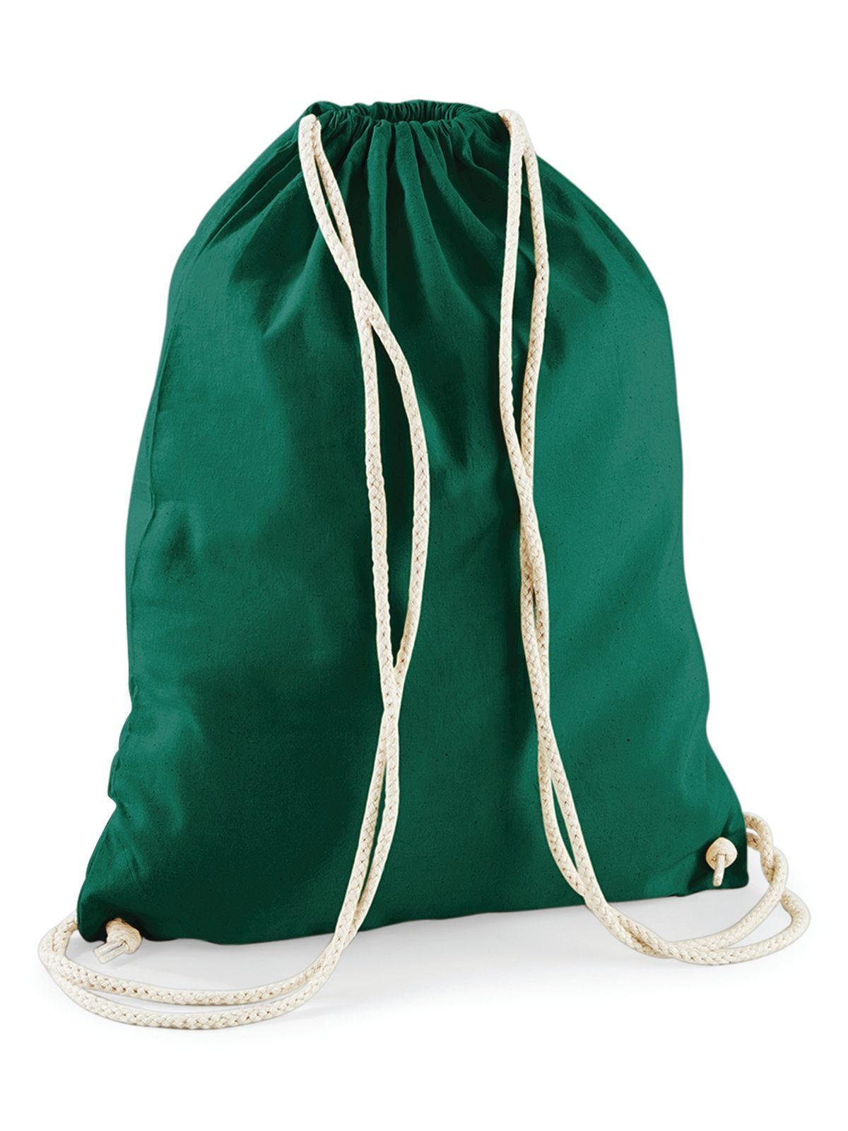 Cotton Gymsac Herren Tasche / Rucksack – Westford Mill – Farbe bottle green – individuell veredelbar