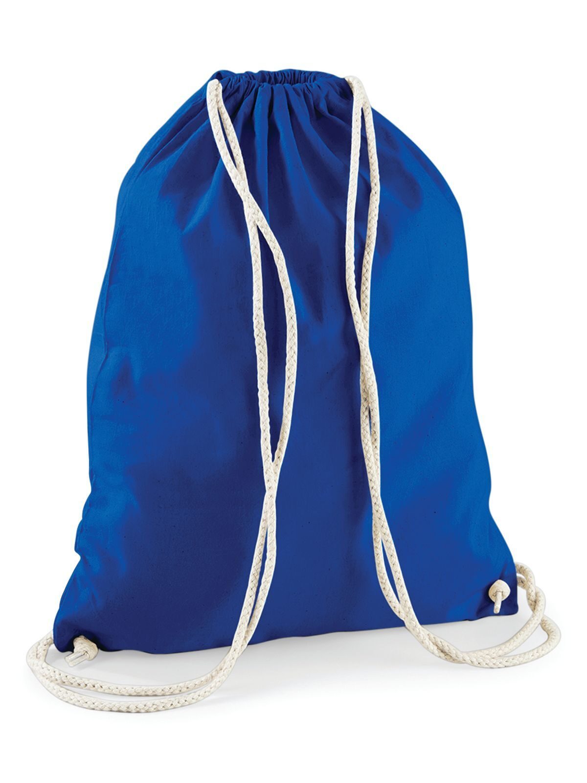 Cotton Gymsac Herren Tasche / Rucksack – Westford Mill – Farbe bright royal – individuell veredelbar