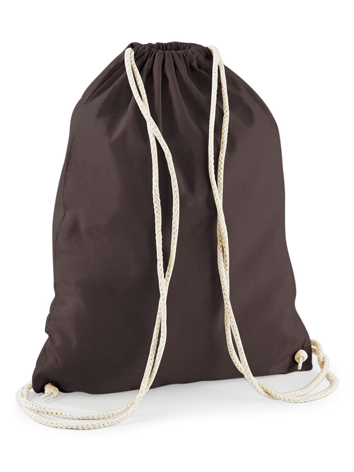 Cotton Gymsac Herren Tasche / Rucksack – Westford Mill – Farbe Schokolade – individuell veredelbar