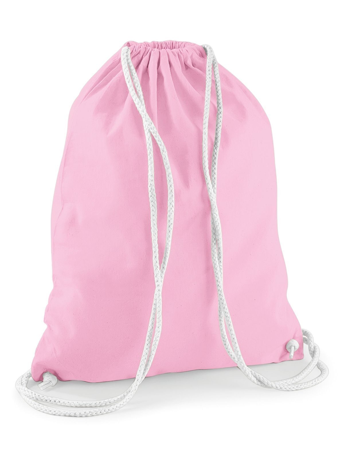 Cotton Gymsac Herren Tasche / Rucksack – Westford Mill – Farbe classic pink/white – individuell veredelbar