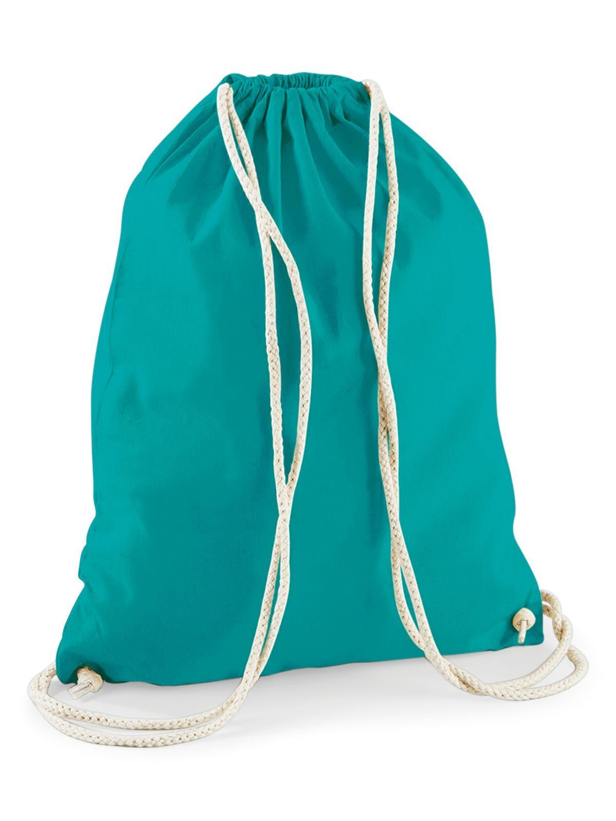 Cotton Gymsac Herren Tasche / Rucksack – Westford Mill – Farbe emerald – individuell veredelbar