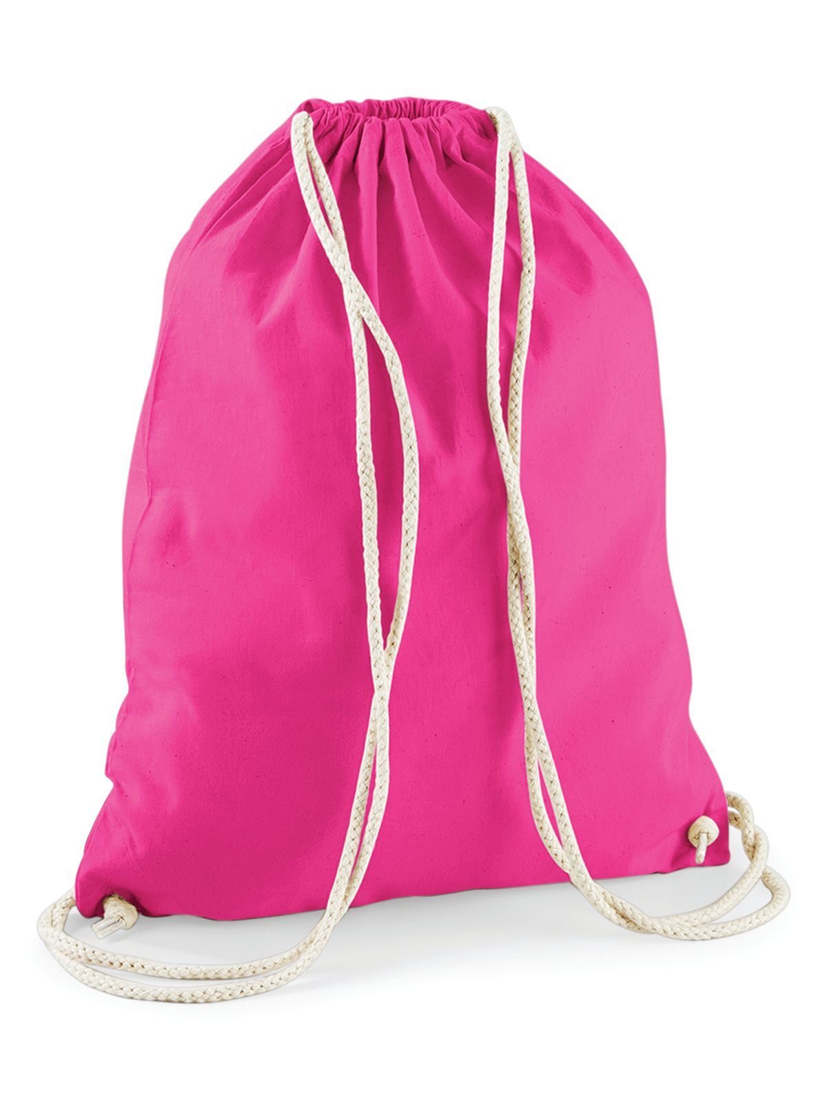Cotton Gymsac Herren Tasche / Rucksack – Westford Mill – Farbe Fuchsia – individuell veredelbar