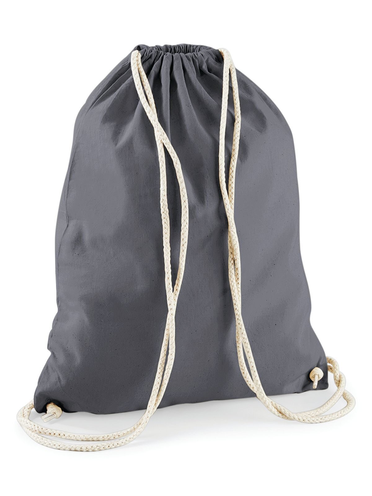 Cotton Gymsac Herren Tasche / Rucksack – Westford Mill – Farbe graphite grey – individuell veredelbar
