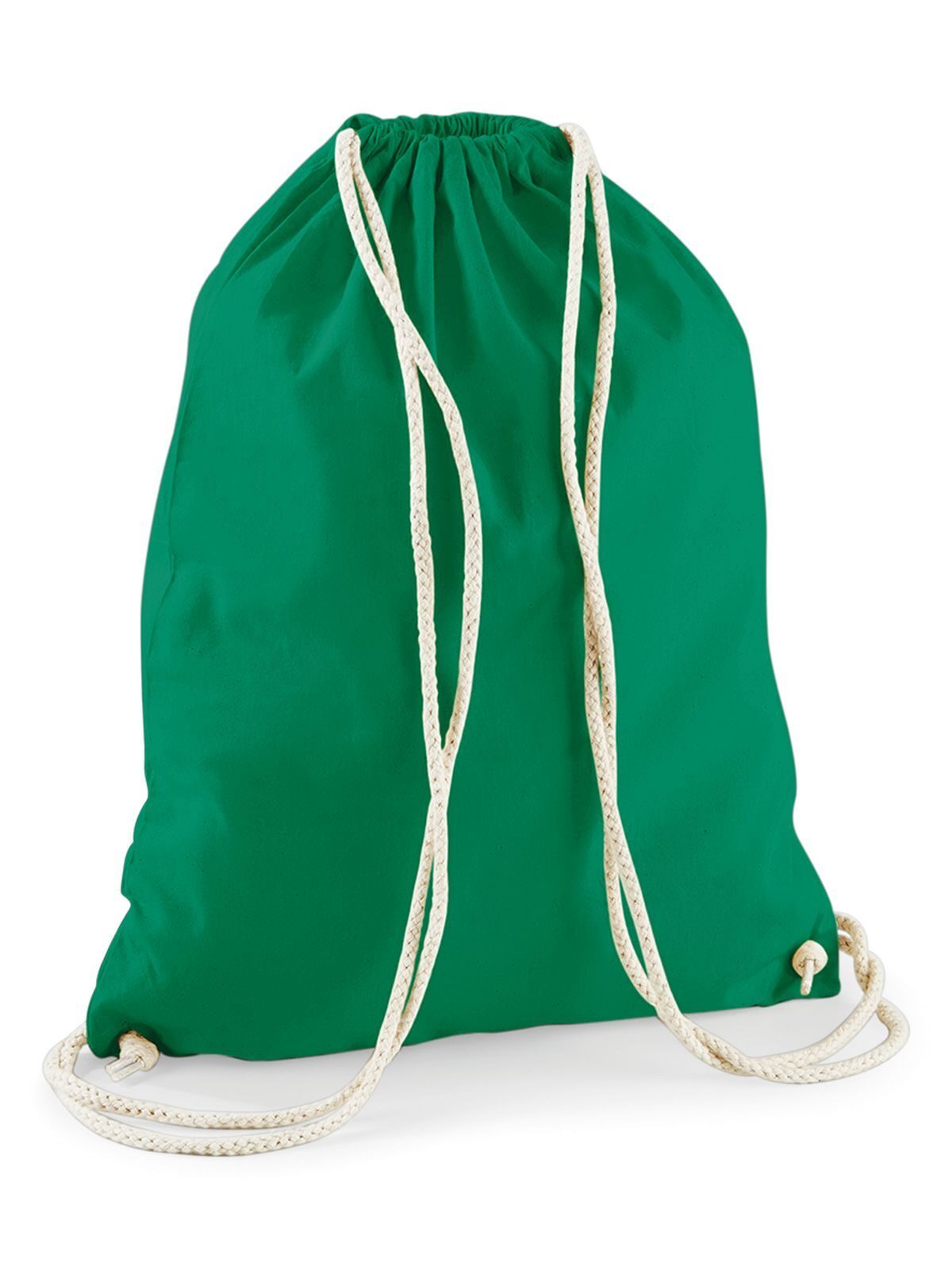 Cotton Gymsac Herren Tasche / Rucksack – Westford Mill – Farbe Kellygrün – individuell veredelbar