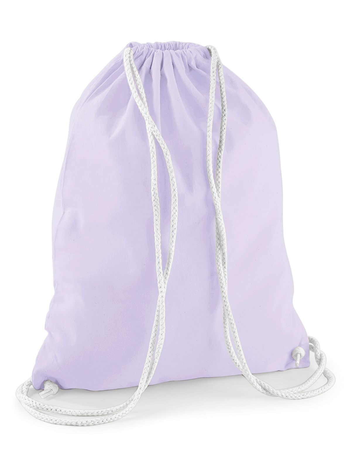 Cotton Gymsac Herren Tasche / Rucksack – Westford Mill – Farbe lavender/white – individuell veredelbar