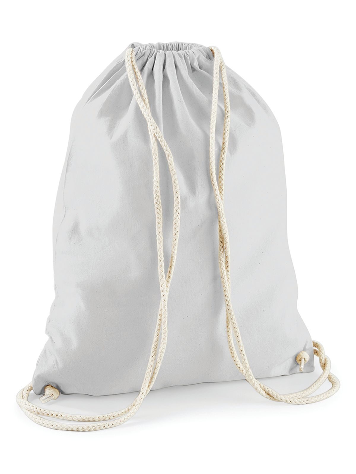 Cotton Gymsac Herren Tasche / Rucksack – Westford Mill – Farbe Hellgrau – individuell veredelbar