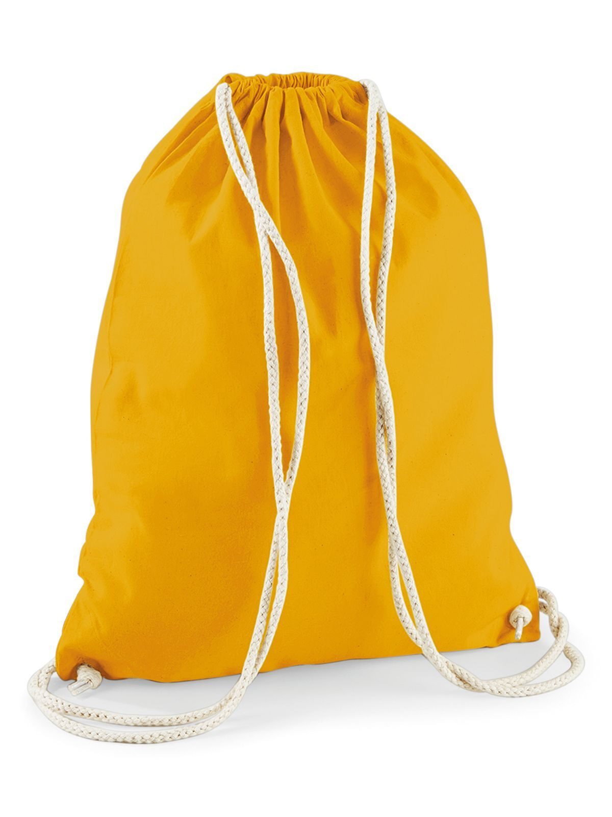 Cotton Gymsac Herren Tasche / Rucksack – Westford Mill – Farbe Senf – individuell veredelbar