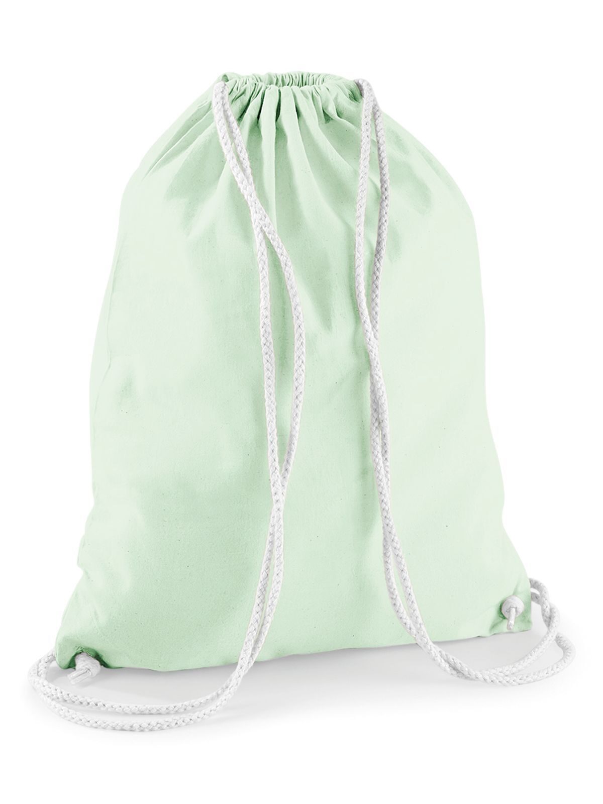 Cotton Gymsac Herren Tasche / Rucksack – Westford Mill – Farbe pastel mint/white – individuell veredelbar