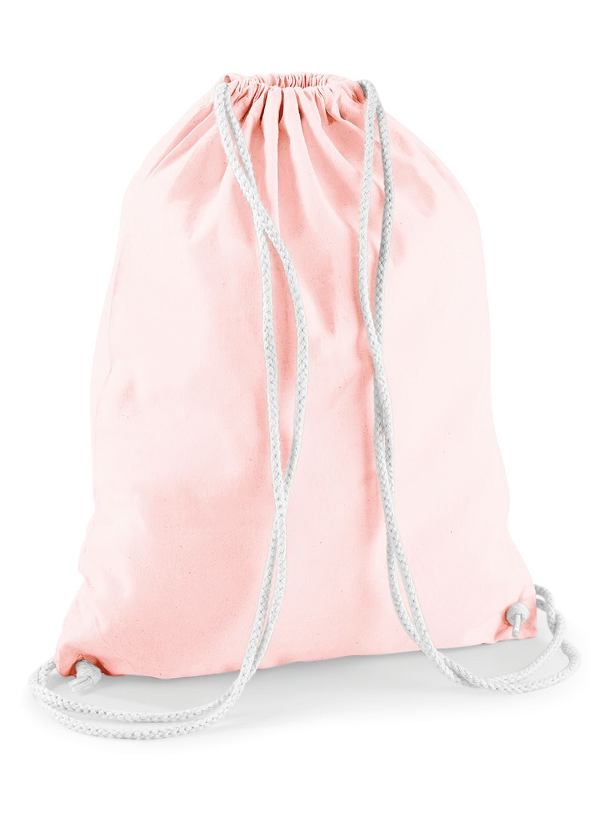 Cotton Gymsac Herren Tasche / Rucksack – Westford Mill – Farbe pastel pink/white – individuell veredelbar