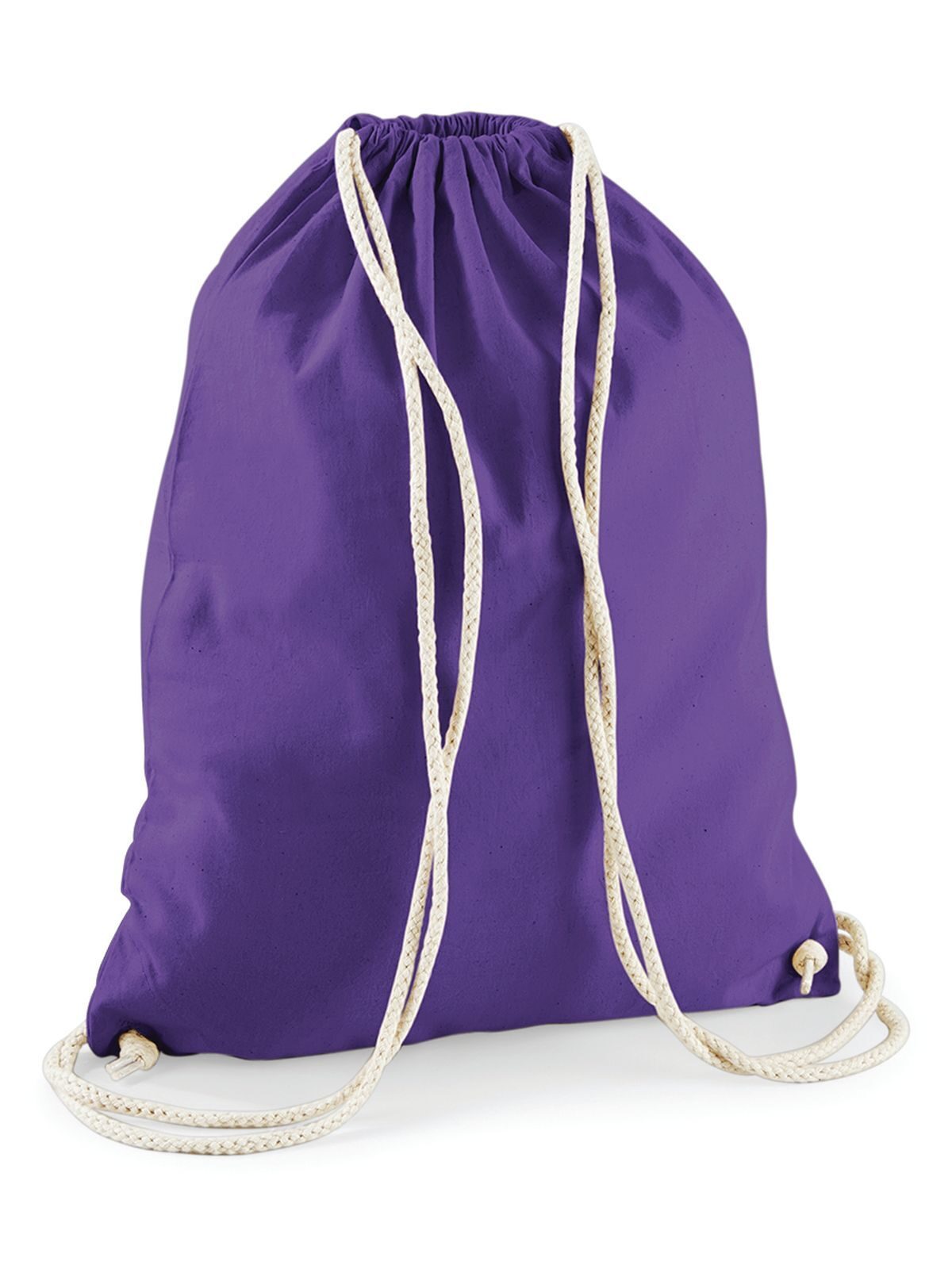 Cotton Gymsac Herren Tasche / Rucksack – Westford Mill – Farbe Lila – individuell veredelbar