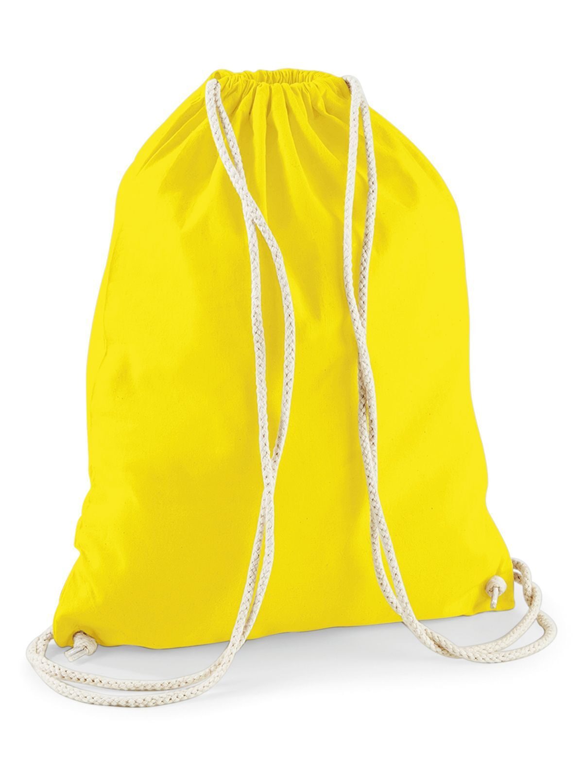 Cotton Gymsac Herren Tasche / Rucksack – Westford Mill – Farbe Gelb – individuell veredelbar