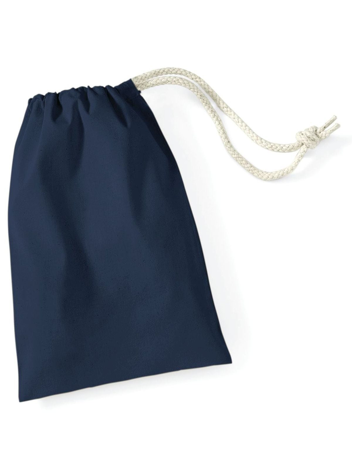 Sacchetto in cotone taglia XS Tasche / Rucksack – Westford Mill – Farbe Navy – individuell veredelbar