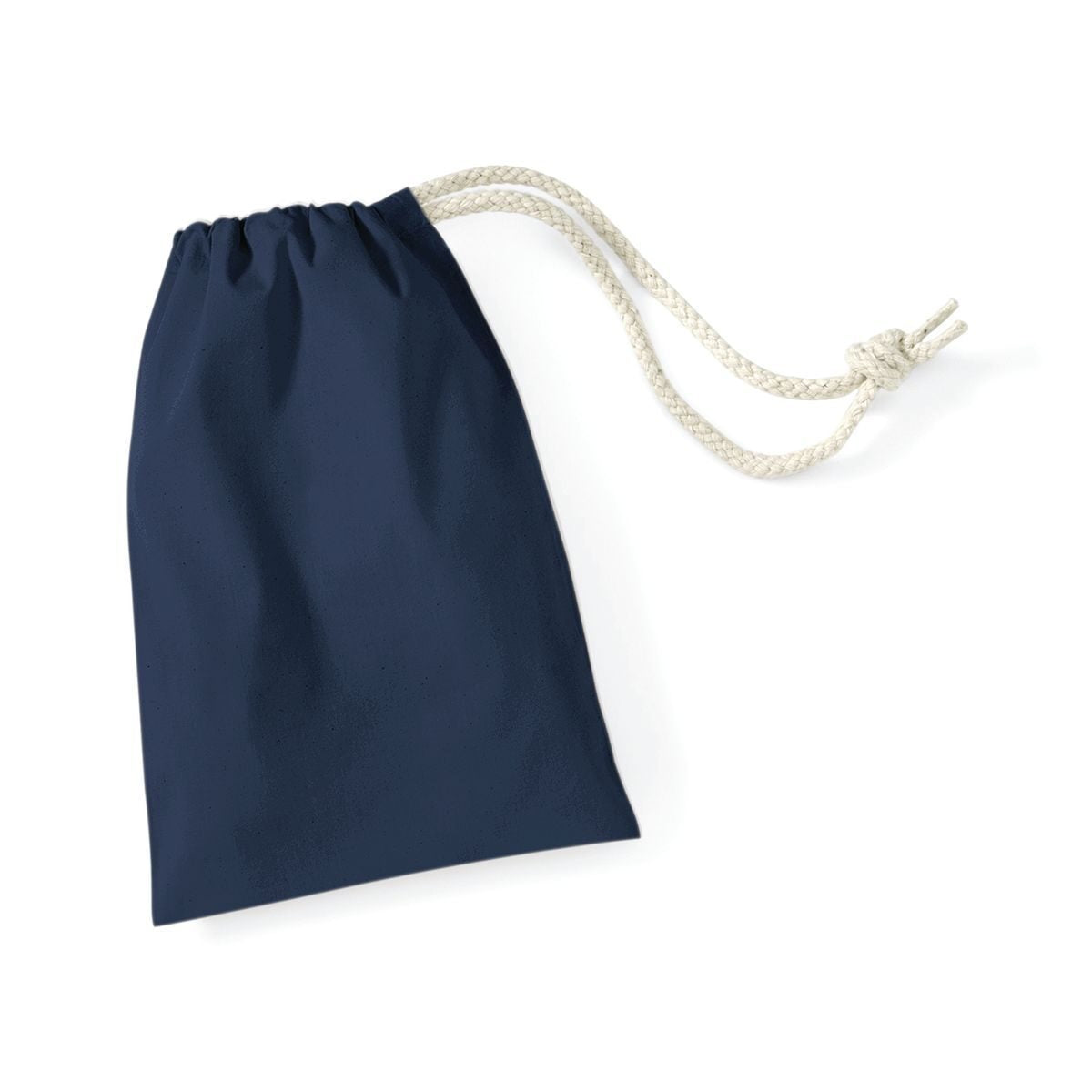 Sacchetto in cotone taglia XXS Tasche / Rucksack – Westford Mill – Farbe Navy – individuell veredelbar