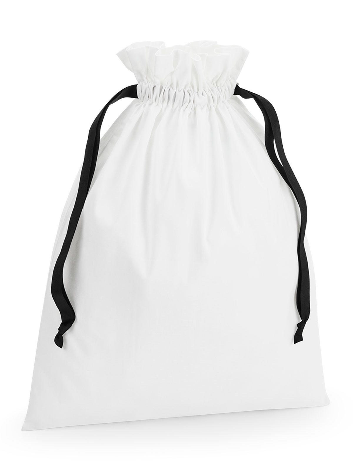 Cotton Gift Bag With Ribbon Drawstring Herren Tasche / Rucksack – Westford Mill – Farbe soft white/black – individuell veredelbar