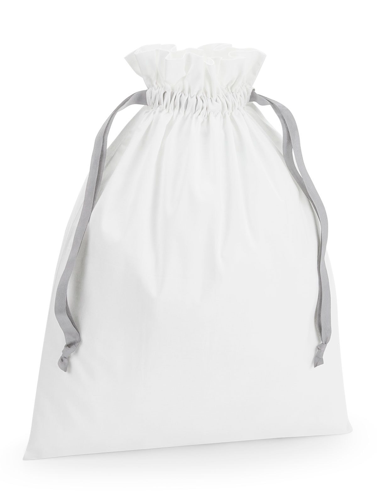 Cotton Gift Bag With Ribbon Drawstring Herren Tasche / Rucksack – Westford Mill – Farbe soft white/light grey – individuell veredelbar