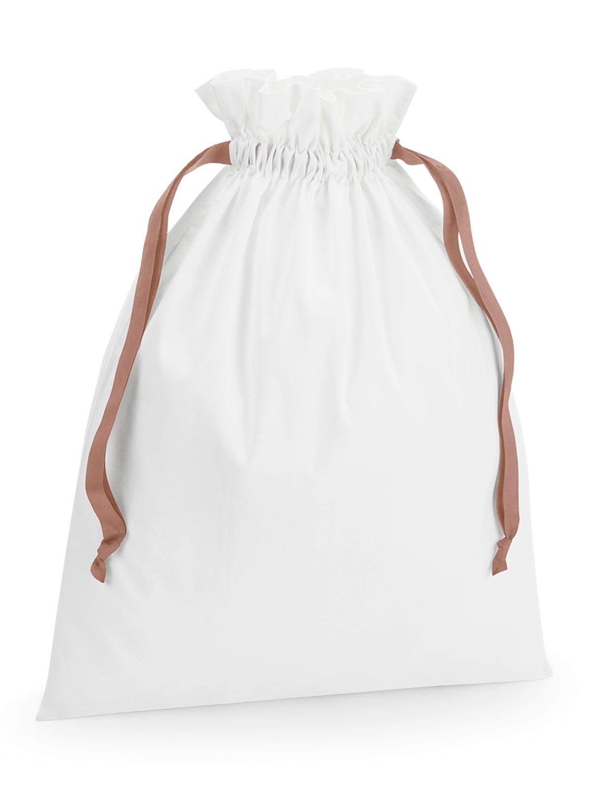 Cotton Gift Bag With Ribbon Drawstring Herren Tasche / Rucksack – Westford Mill – Farbe soft white/rose gold – individuell veredelbar