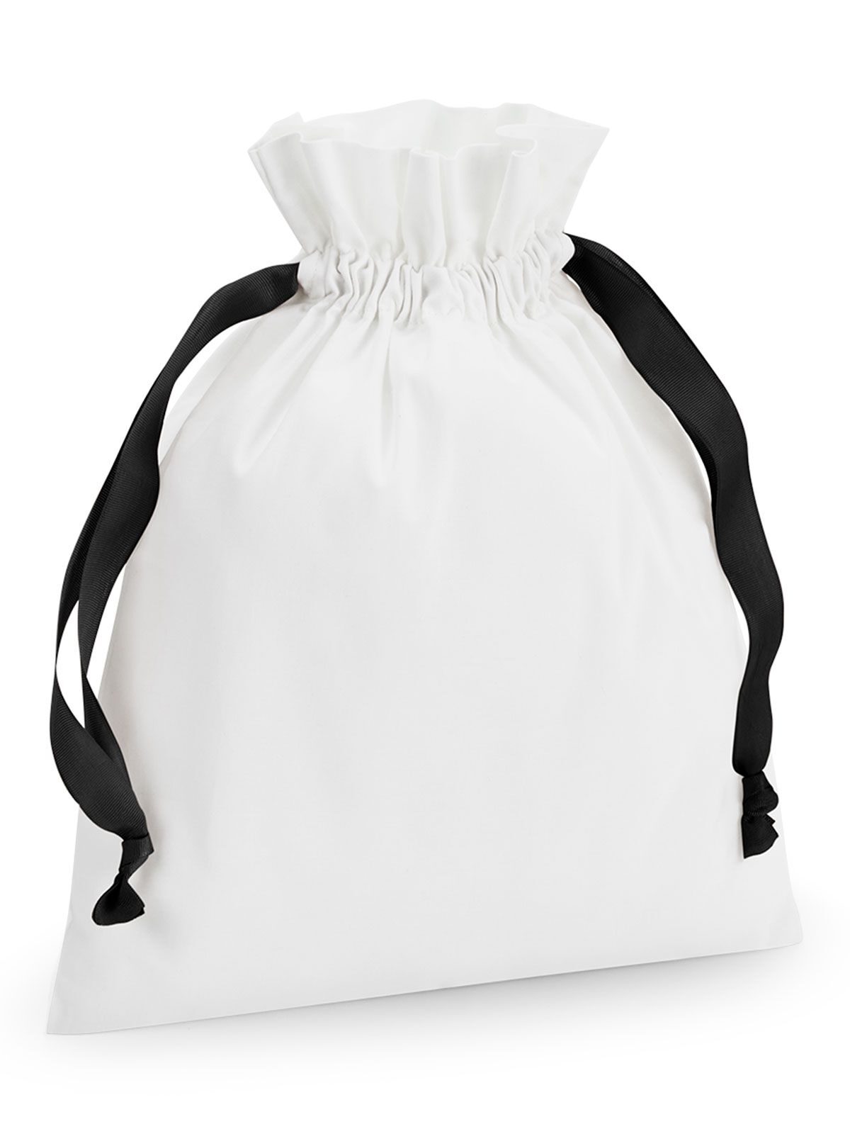 Cotton Gift Bag With Ribbon Drawstring Herren Tasche / Rucksack – Westford Mill – Farbe soft white/black – individuell veredelbar