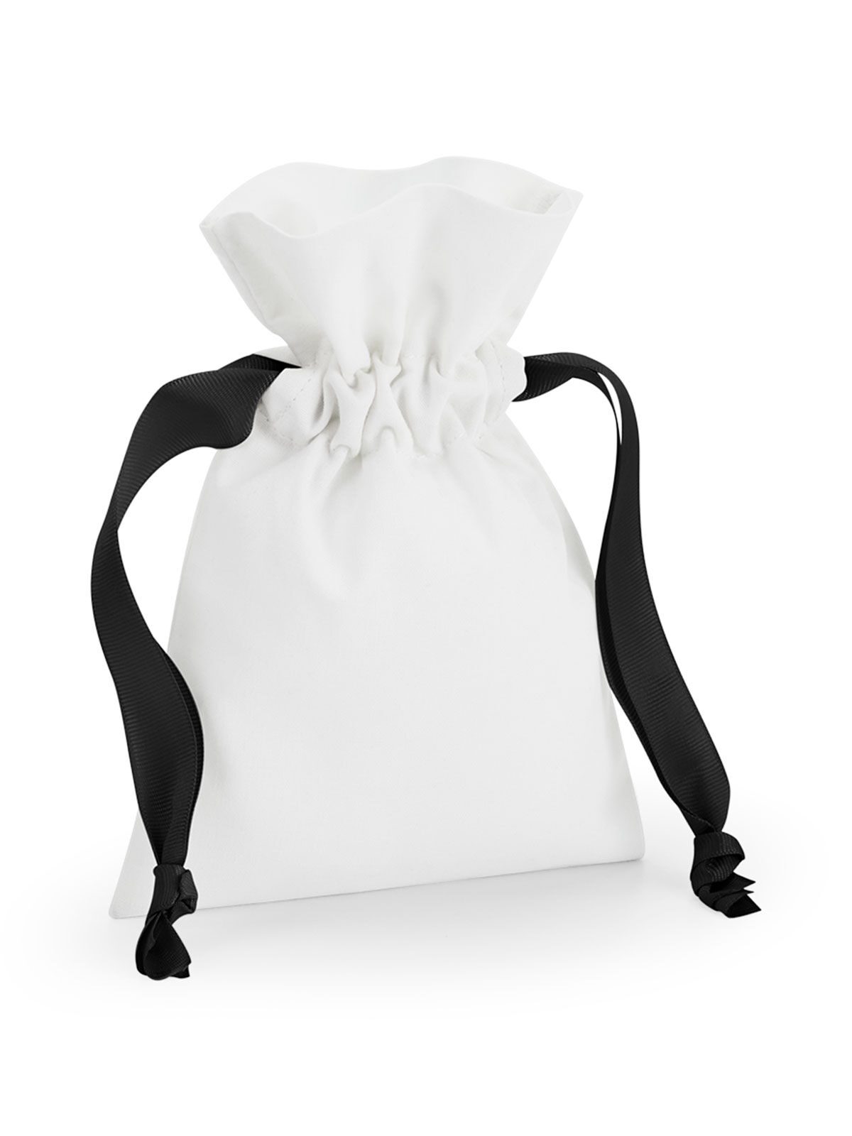 Cotton Gift Bag With Ribbon Drawstring Herren Tasche / Rucksack – Westford Mill – Farbe soft white/black – individuell veredelbar