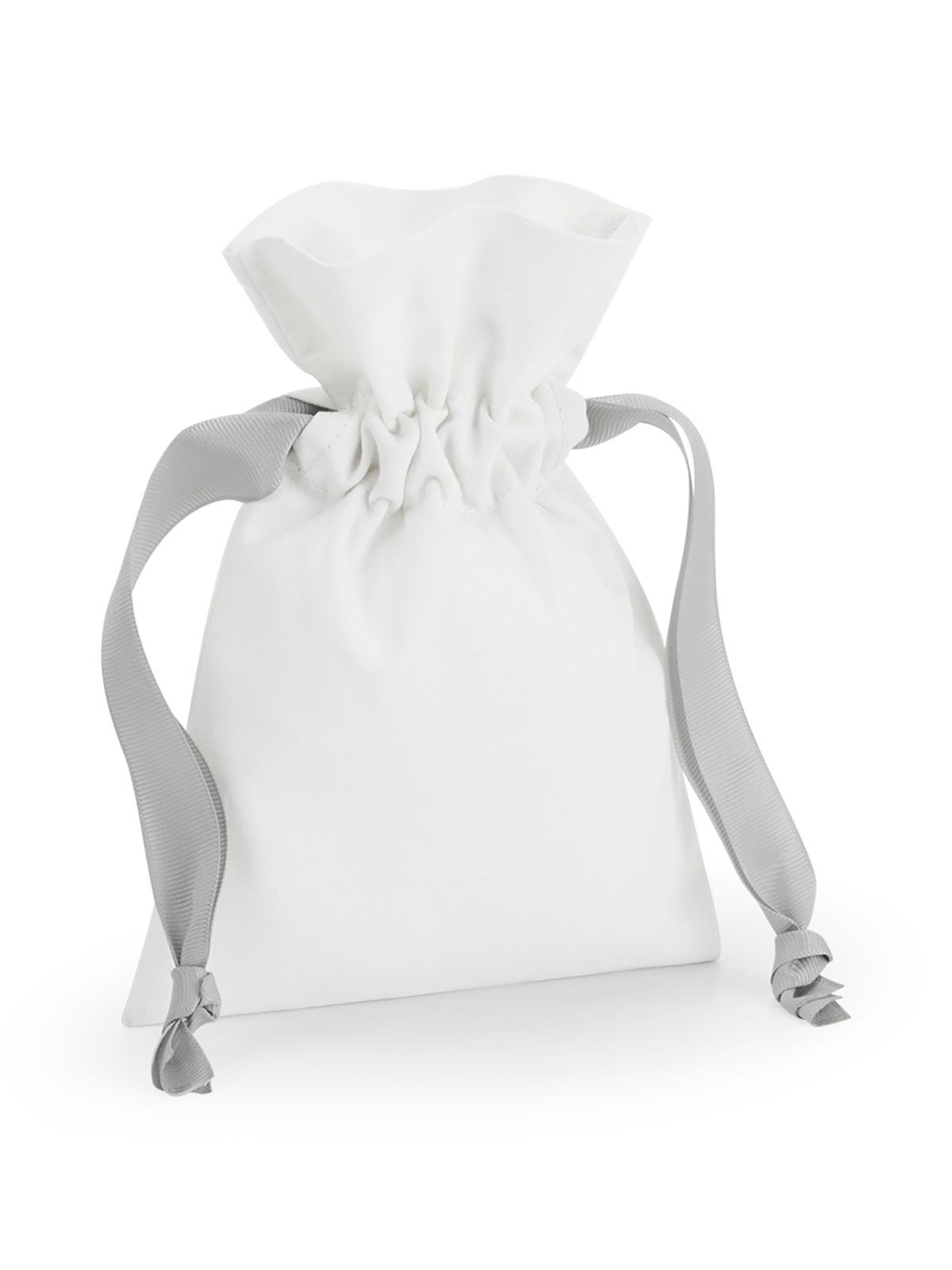 Cotton Gift Bag With Ribbon Drawstring Herren Tasche / Rucksack – Westford Mill – Farbe soft white/light grey – individuell veredelbar
